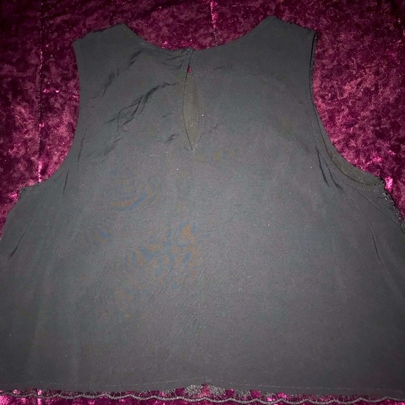 Short, black, see-through top by Divided - Picture 2 of 2
